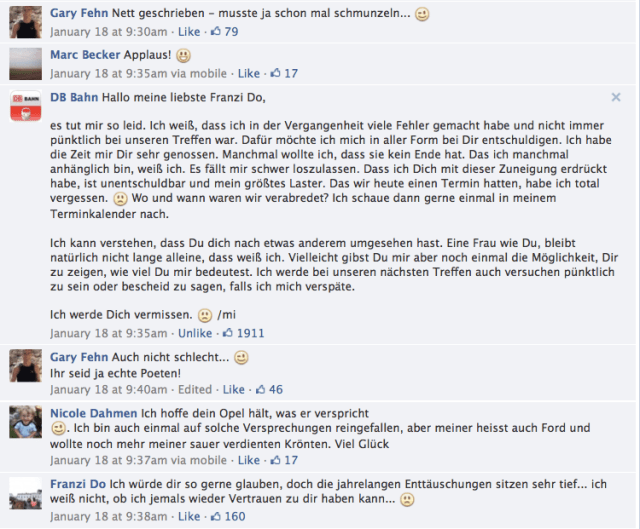 Deutsche Bahn Liebesgeschichte